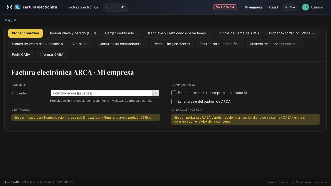 ARCA · Factura electrónica