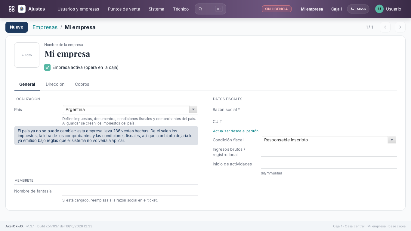 La ficha de la empresa