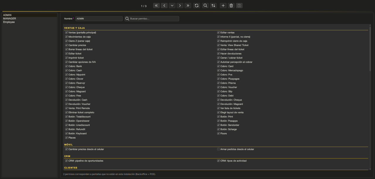 Editor de roles