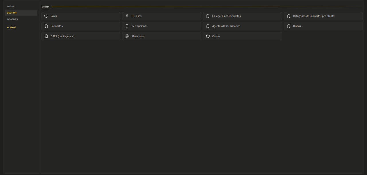 Indice de Configuraci&oacute;n con sus pantallas de gesti&oacute;n e informes